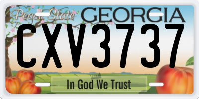 GA license plate CXV3737