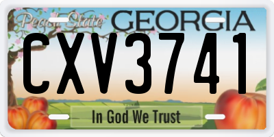 GA license plate CXV3741