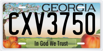 GA license plate CXV3750