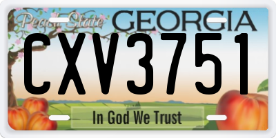 GA license plate CXV3751