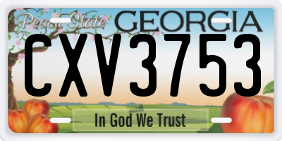 GA license plate CXV3753