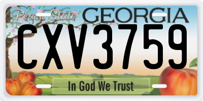GA license plate CXV3759