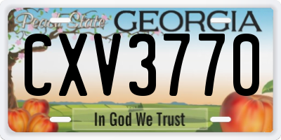 GA license plate CXV3770