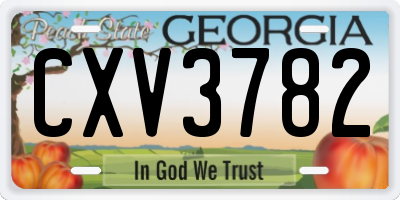 GA license plate CXV3782