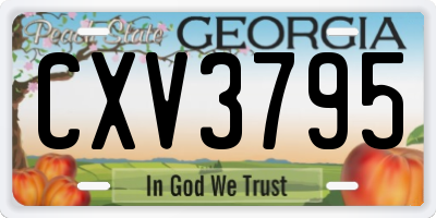 GA license plate CXV3795
