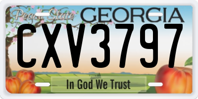 GA license plate CXV3797