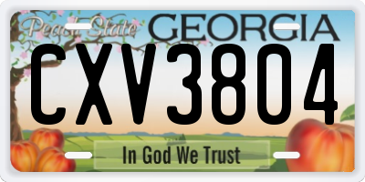 GA license plate CXV3804
