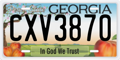 GA license plate CXV3870
