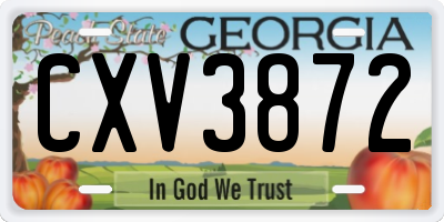 GA license plate CXV3872