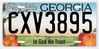 GA license plate CXV3895