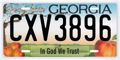 GA license plate CXV3896