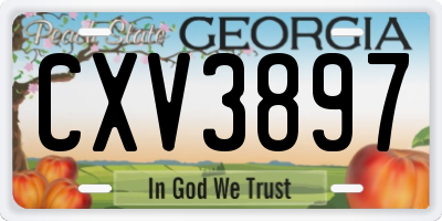 GA license plate CXV3897