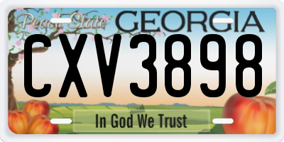 GA license plate CXV3898