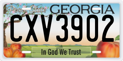 GA license plate CXV3902