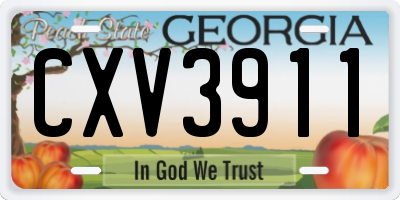 GA license plate CXV3911