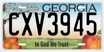 GA license plate CXV3945