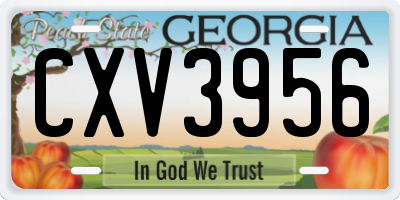 GA license plate CXV3956