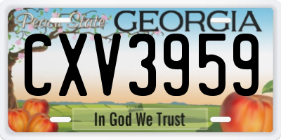 GA license plate CXV3959