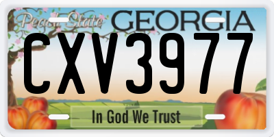 GA license plate CXV3977