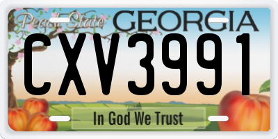 GA license plate CXV3991