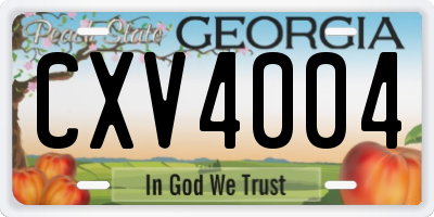 GA license plate CXV4004