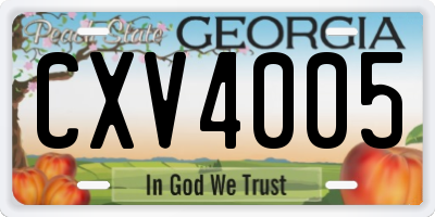 GA license plate CXV4005