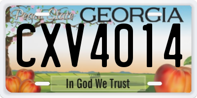 GA license plate CXV4014