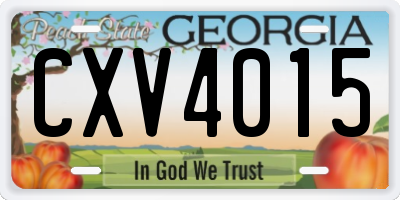 GA license plate CXV4015