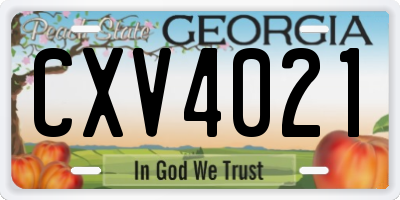 GA license plate CXV4021