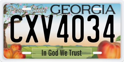 GA license plate CXV4034