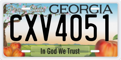 GA license plate CXV4051