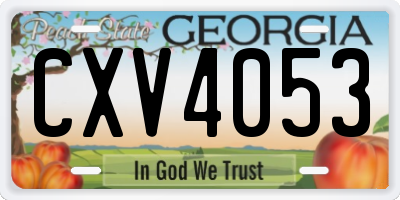 GA license plate CXV4053