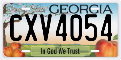 GA license plate CXV4054