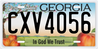GA license plate CXV4056