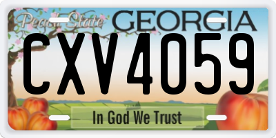 GA license plate CXV4059