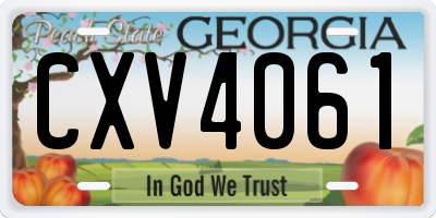GA license plate CXV4061