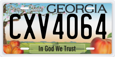 GA license plate CXV4064