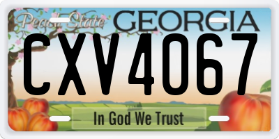 GA license plate CXV4067