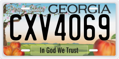 GA license plate CXV4069
