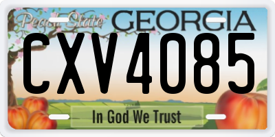 GA license plate CXV4085