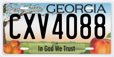 GA license plate CXV4088