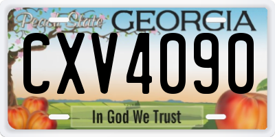 GA license plate CXV4090
