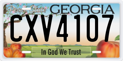 GA license plate CXV4107