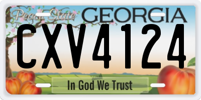 GA license plate CXV4124