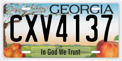 GA license plate CXV4137