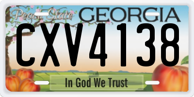 GA license plate CXV4138