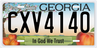 GA license plate CXV4140