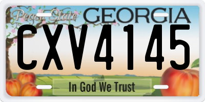 GA license plate CXV4145
