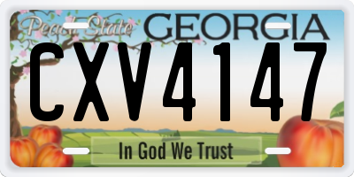 GA license plate CXV4147