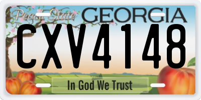 GA license plate CXV4148